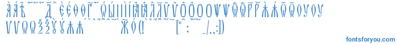 ZlatoustKucsSpacedout Font – Blue Fonts on White Background