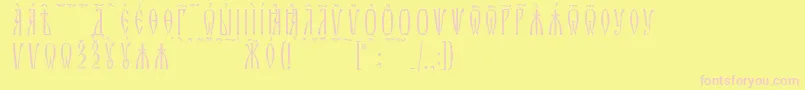 ZlatoustKucsSpacedout Font – Pink Fonts on Yellow Background