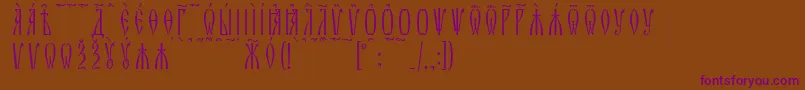 ZlatoustKucsSpacedout Font – Purple Fonts on Brown Background