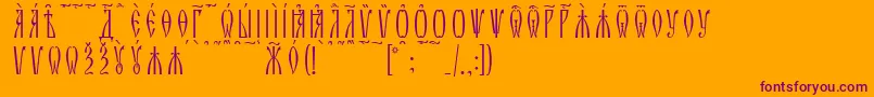 ZlatoustKucsSpacedout Font – Purple Fonts on Orange Background