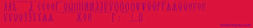 ZlatoustKucsSpacedout Font – Purple Fonts on Red Background