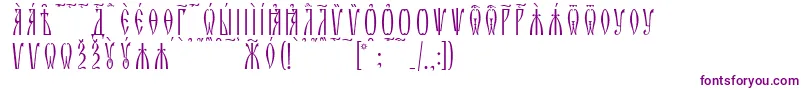 ZlatoustKucsSpacedout Font – Purple Fonts on White Background