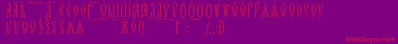 ZlatoustKucsSpacedout Font – Red Fonts on Purple Background