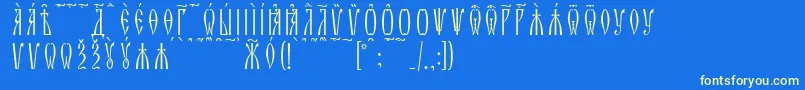 ZlatoustKucsSpacedout Font – Yellow Fonts on Blue Background