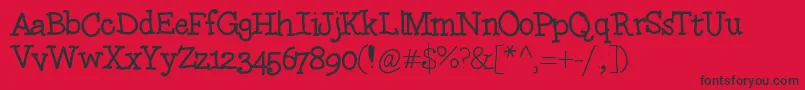 Squishy Font – Black Fonts on Red Background
