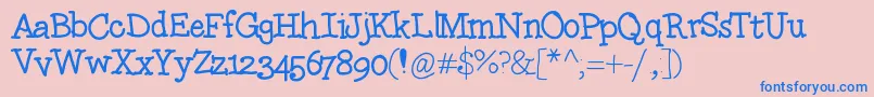Squishy Font – Blue Fonts on Pink Background