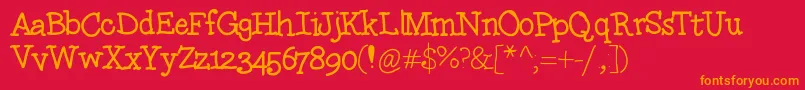 Squishy Font – Orange Fonts on Red Background