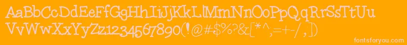 Squishy Font – Pink Fonts on Orange Background