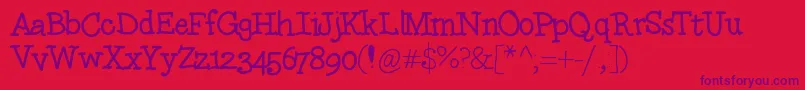 Squishy Font – Purple Fonts on Red Background