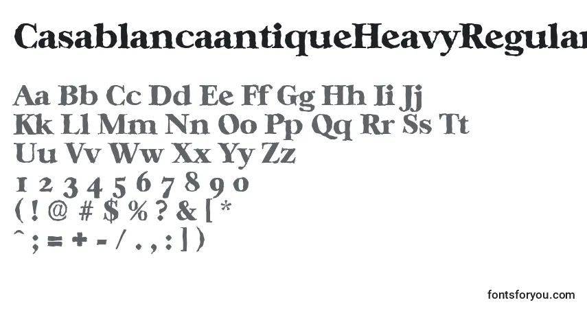 A fonte CasablancaantiqueHeavyRegular – alfabeto, números, caracteres especiais