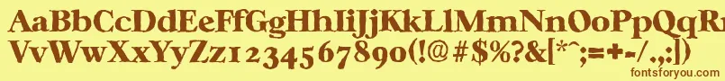 CasablancaantiqueHeavyRegular Font – Brown Fonts on Yellow Background