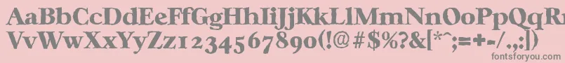 Fonte CasablancaantiqueHeavyRegular – fontes cinzas em um fundo rosa