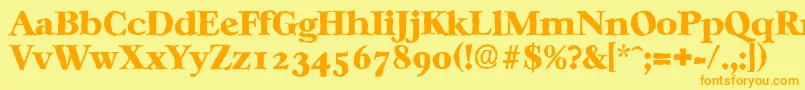 CasablancaantiqueHeavyRegular Font – Orange Fonts on Yellow Background
