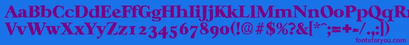 CasablancaantiqueHeavyRegular Font – Purple Fonts on Blue Background