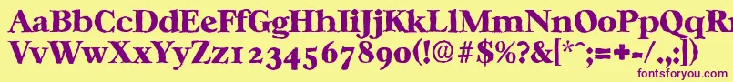 CasablancaantiqueHeavyRegular Font – Purple Fonts on Yellow Background
