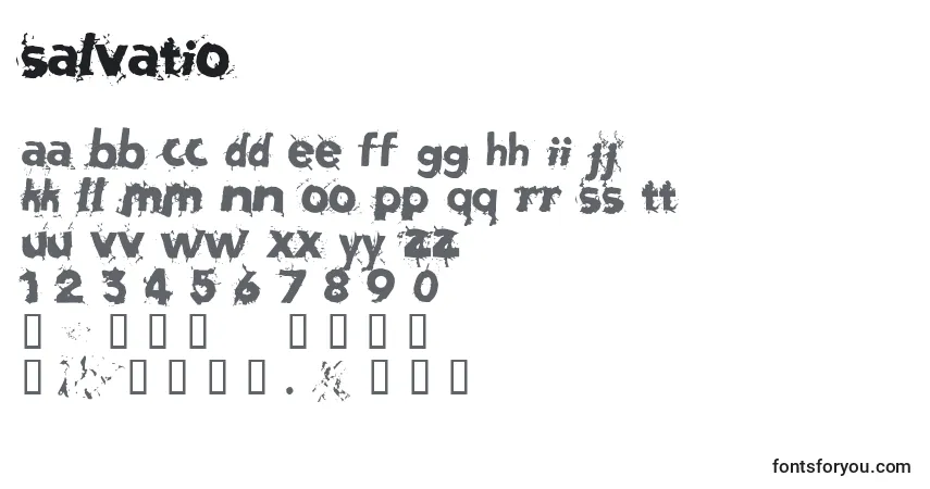 Schriftart Salvatio – Alphabet, Zahlen, spezielle Symbole