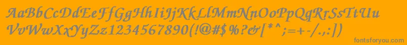 ZapfchanceryMediumitalicBold Font – Gray Fonts on Orange Background