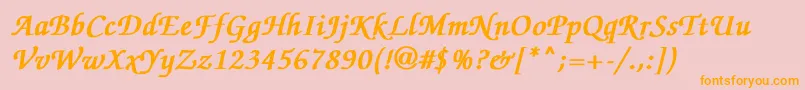 ZapfchanceryMediumitalicBold Font – Orange Fonts on Pink Background