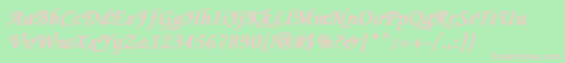 ZapfchanceryMediumitalicBold Font – Pink Fonts on Green Background