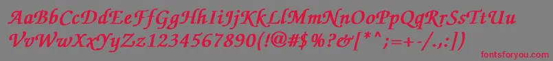 ZapfchanceryMediumitalicBold Font – Red Fonts on Gray Background