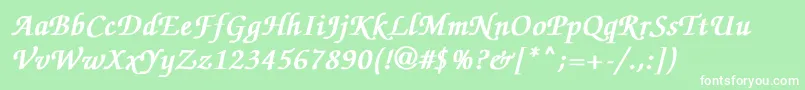 ZapfchanceryMediumitalicBold Font – White Fonts on Green Background