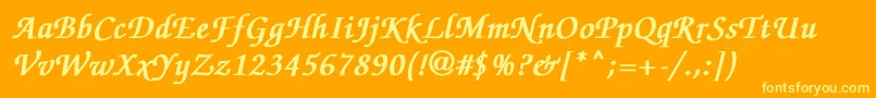 ZapfchanceryMediumitalicBold Font – Yellow Fonts on Orange Background
