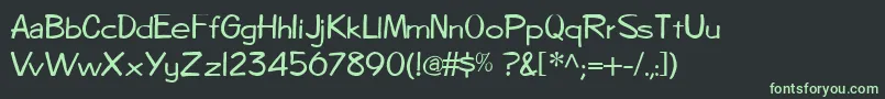 Diego1Normal-fontti – vihreät fontit mustalla taustalla