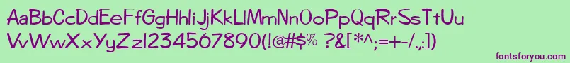Diego1Normal Font – Purple Fonts on Green Background