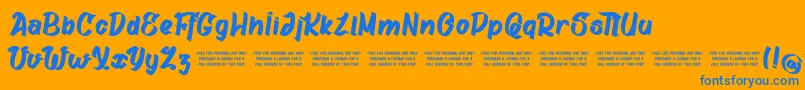 GatalikePersonalUse Font – Blue Fonts on Orange Background