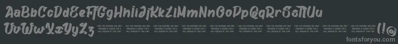 GatalikePersonalUse-Schriftart – Graue Schriften auf schwarzem Hintergrund