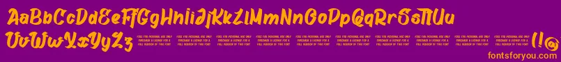 GatalikePersonalUse Font – Orange Fonts on Purple Background