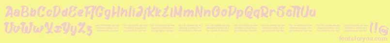 GatalikePersonalUse Font – Pink Fonts on Yellow Background