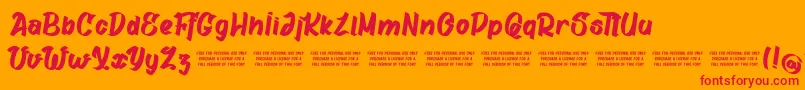 GatalikePersonalUse Font – Red Fonts on Orange Background