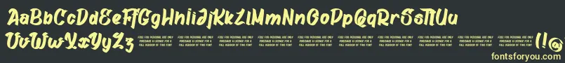 GatalikePersonalUse Font – Yellow Fonts on Black Background