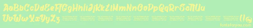 GatalikePersonalUse-Schriftart – Gelbe Schriften auf grünem Hintergrund