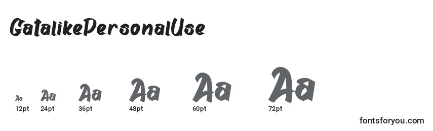GatalikePersonalUse Font Sizes