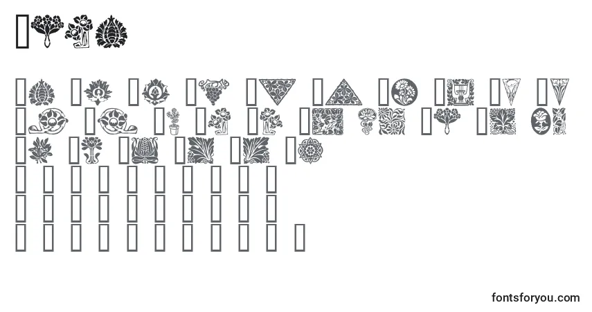 A fonte Orna – alfabeto, números, caracteres especiais