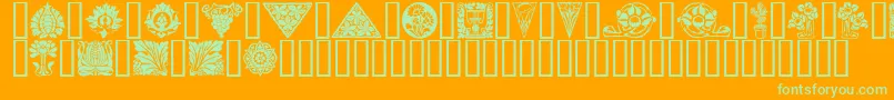 Orna Font – Green Fonts on Orange Background