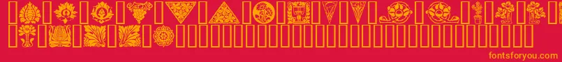 Orna-fontti – oranssit fontit punaisella taustalla