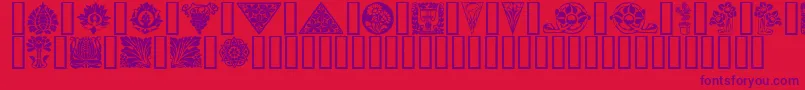 Czcionka Orna – fioletowe czcionki na czerwonym tle