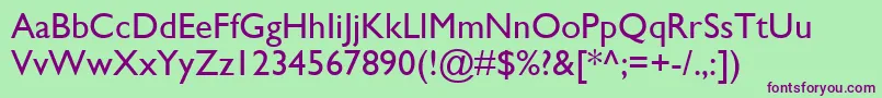 Gil Font – Purple Fonts on Green Background