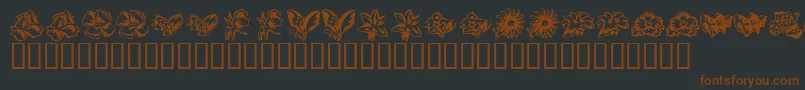 KrBeautifulFlowers3 Font – Brown Fonts on Black Background