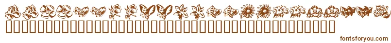 KrBeautifulFlowers3 Font – Brown Fonts on White Background