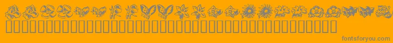 KrBeautifulFlowers3-Schriftart – Graue Schriften auf orangefarbenem Hintergrund