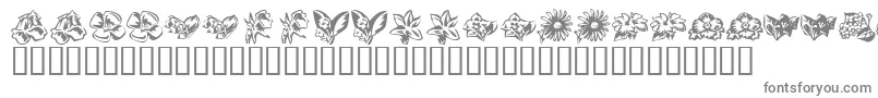 KrBeautifulFlowers3-fontti – harmaat kirjasimet valkoisella taustalla