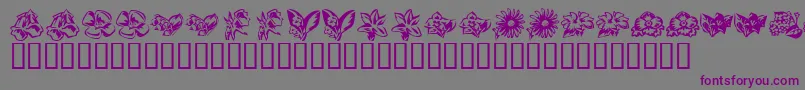 KrBeautifulFlowers3 Font – Purple Fonts on Gray Background