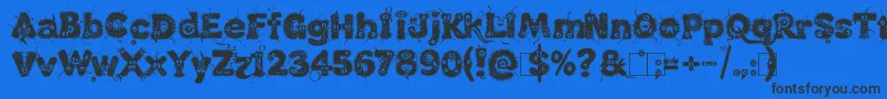 KingthingsLupine1.1-Schriftart – Schwarze Schriften auf blauem Hintergrund