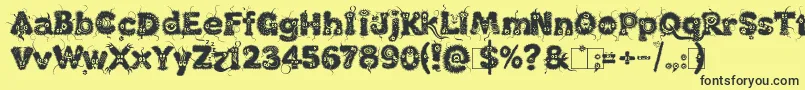 KingthingsLupine1.1 Font – Black Fonts on Yellow Background