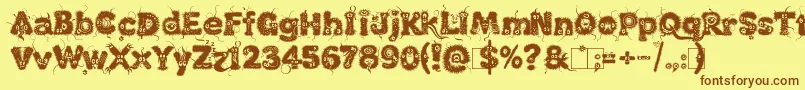 KingthingsLupine1.1 Font – Brown Fonts on Yellow Background