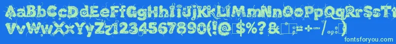 KingthingsLupine1.1-Schriftart – Grüne Schriften auf blauem Hintergrund